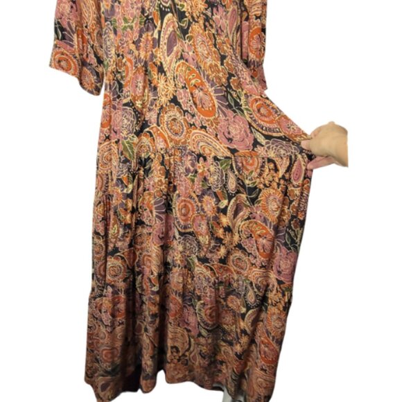 Natural Life Rebecca ButterSoft Midi Dress Boho Cottagecore POCKETS Size L - Picture 6 of 12